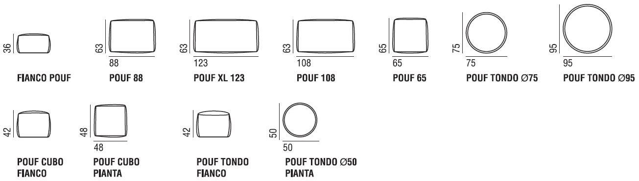 Verzelloni Прямоугольный пуф из ткани Zoe sun-id-1492266 - Вид №3
