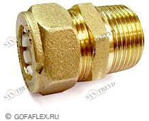 Муфта с увеличением, наружная резьба (папа) 15мм * 3/4 дюйма Flexible hose Россия BC15-20