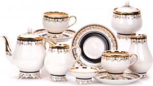 10618073 Дулевский фарфор Сервиз чайный 6/16 "Виноградная лоза""Северный" Фарфор