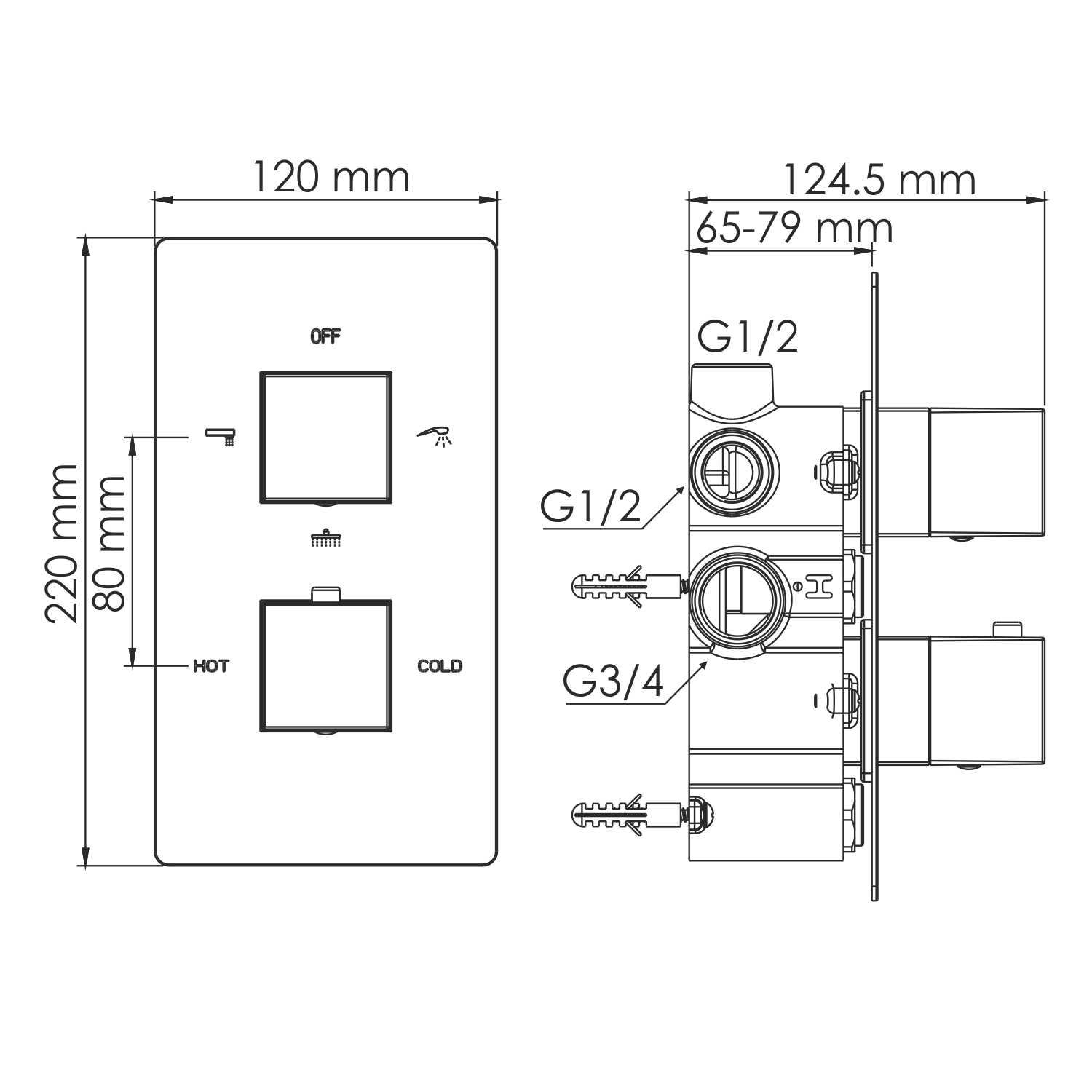 1544 Thermo АIme Термостатический смеситель для ванны и душа WasserKRAFT Alme 1500  - Вид №2