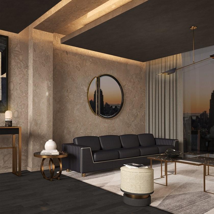 Porustudio Круглое зеркало из латуни с настенной рамой sun-id-1370963 - Вид №2