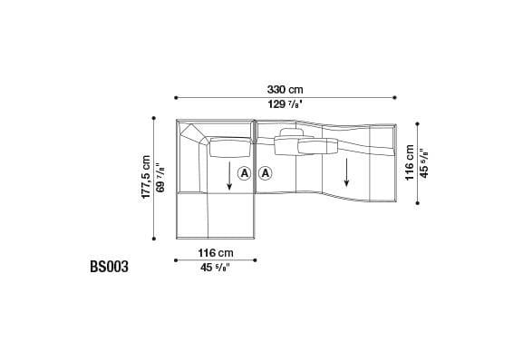 Угловой диван из ткани B&B Italia ARCH-00127003 - Вид №18
