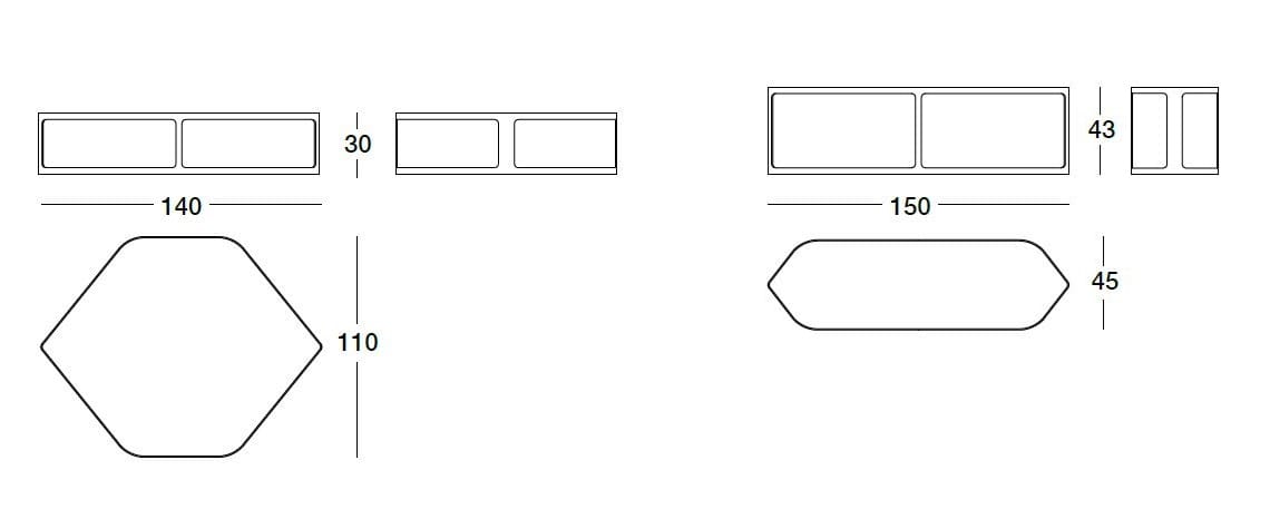 Низкий шестиугольный журнальный столик Longhi ARCH-00064758 - Вид №6