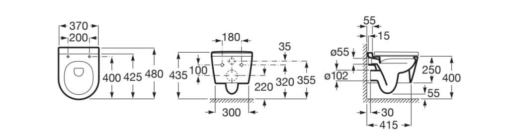Компактный керамический туалет без бриды Roca Inspira ARCH-00024183 - Вид №4