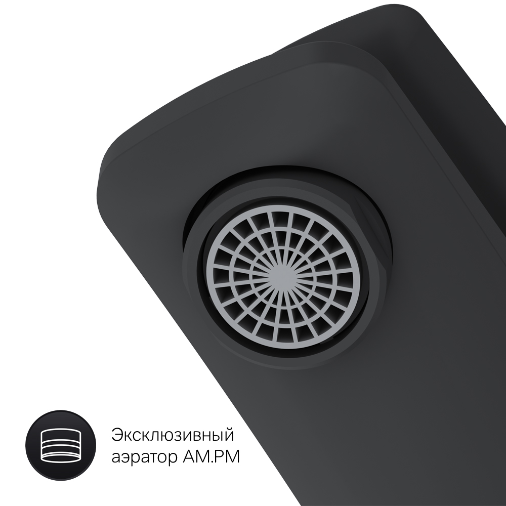F90A02122 смеситель для умывальника излива 99 мм черный шт. AM.PM Gem - Вид №6