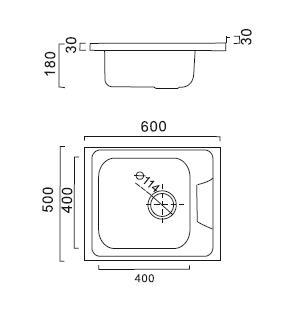 HB5060 Кухонная мойка , полированная сталь Haiba  - Вид №2