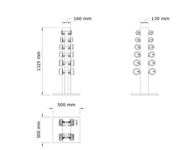 Набор гантелей из нержавеющей стали и дерева PENT Colmia ARCH-00024989 - Вид №6