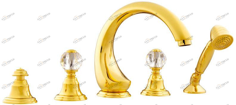 Bronces Mestre Комплект для ванны с 5 отверстиями, украшенный кристаллами swarovski® Atlantica sun-id-1373961