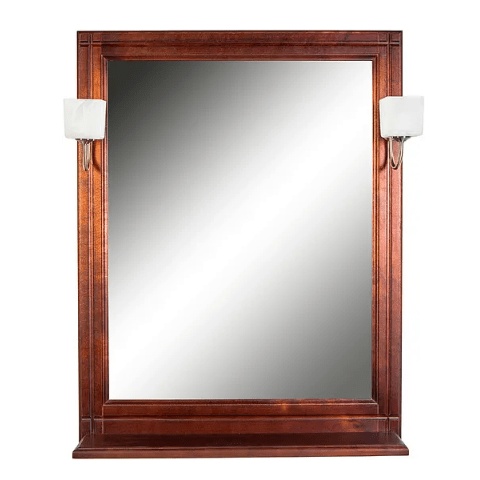 Зеркало Capri 75 см, светильники, полка, массив берёзы, лак, цвет орех антикварный ORANGE sun-id-1517223 - Вид №4