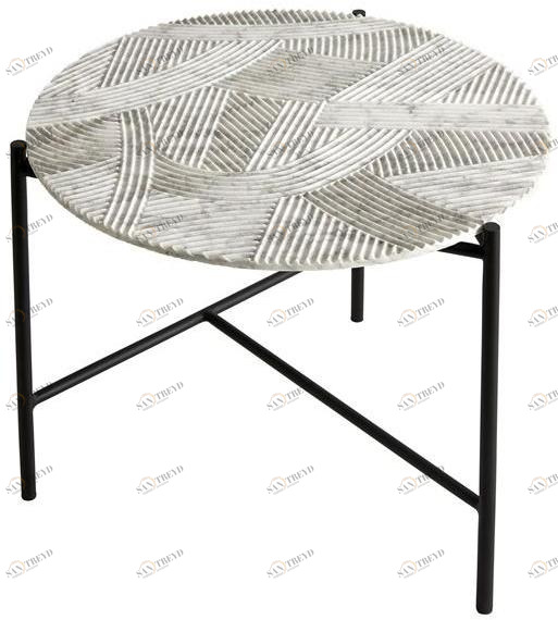 RADAR INTERIOR Круглый журнальный столик из каррарского мрамора для гостиной Solco sun-id-1415761