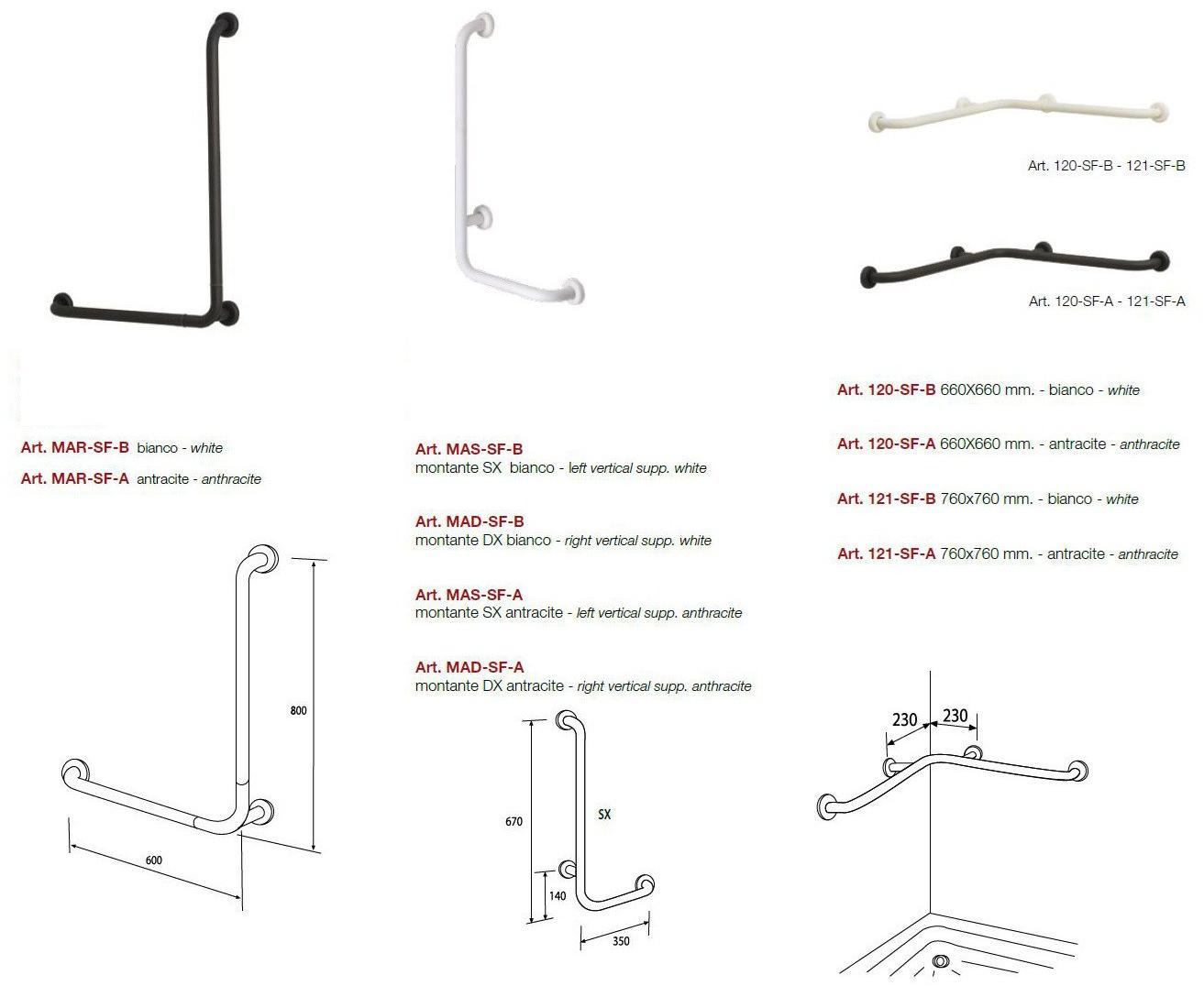 Saniline Поручень из стали с фиксированным углом Soft sun-id-1461999 - Вид №1