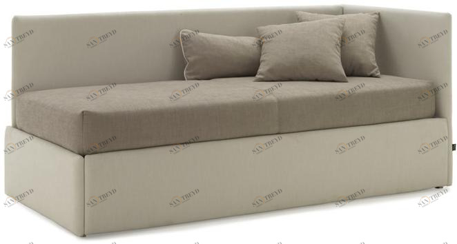 Bolzan Letti Угловая кровать с изголовьем и прямой боковой панелью Line sun-id-1432472