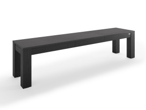 Выдвижной стол из черного ясеня с 2 скамейками