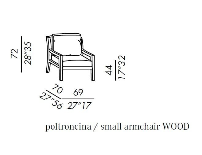 Деревянное кресло с подлокотниками Meridiani Форрест ARCH-00054107 - Вид №3
