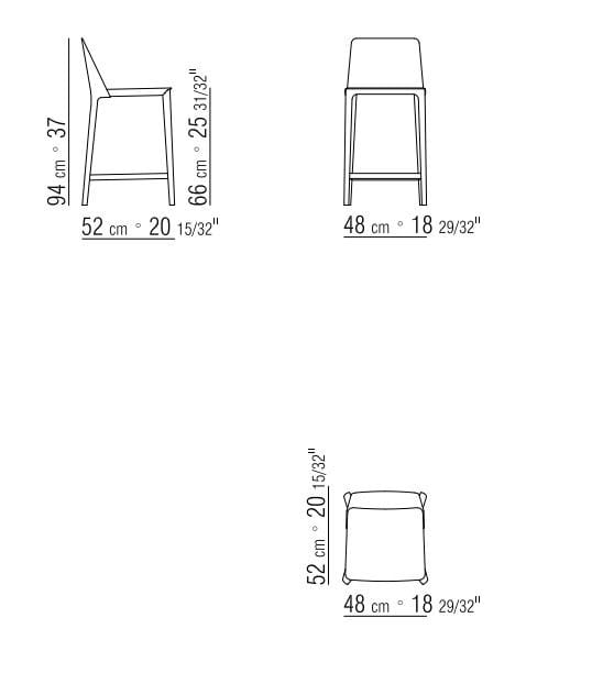 Высокий кожаный стул со спинкой Flexform ARCH-00028810 - Вид №4
