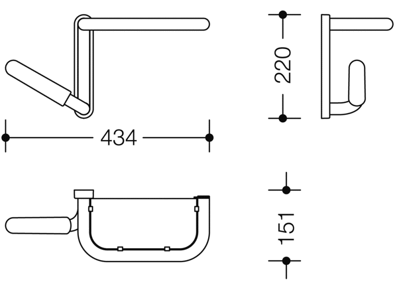 802.03.W110R Зеркальная полка белого цвета для сплошных зеркал HEWI Serie 802 LifeSystem  - Вид №7