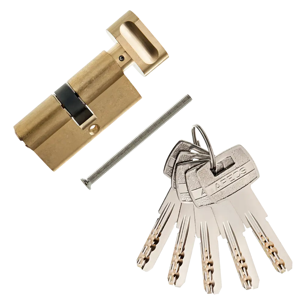 Цилиндр Apecs SM-60, 30х30 мм, ключ/вертушка, цвет золотой 82594809 STLM-2203048 - Вид №1