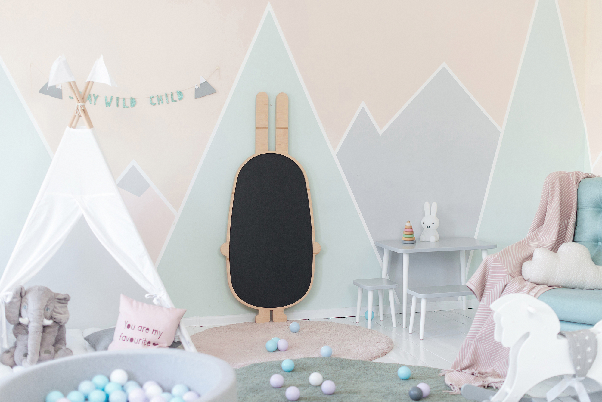 Грифельная доска натуральное дерево "Заяц" ЗАЯЦ  00-3859364 Бежевый Santreyd  - Вид №2