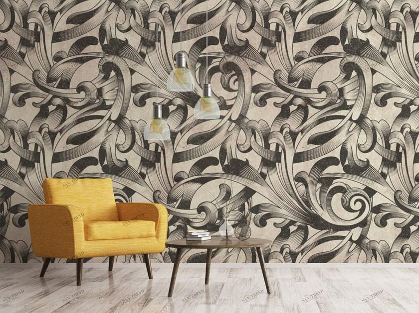 Baboon Огнеупорные обои с цветочными мотивами Pattern sun-id-1354889