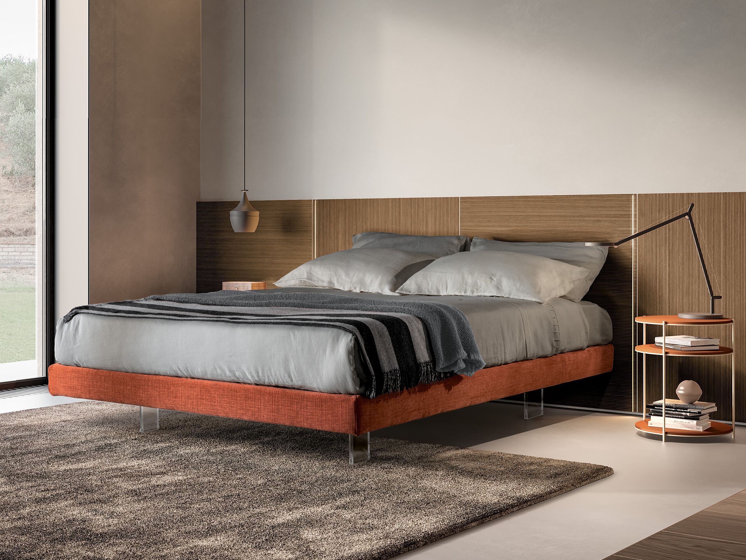 Двуспальная кровать со встроенным освещением Adok CARRÈ ARCH-00040539