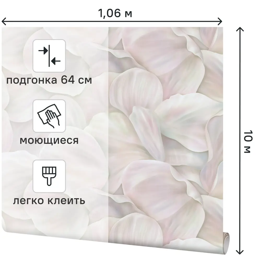 Palitra Home Обои флизелиновые Lepestok с растительным орнаментом в зеленых тонах 89426877 STLM-1572008 - Вид №1