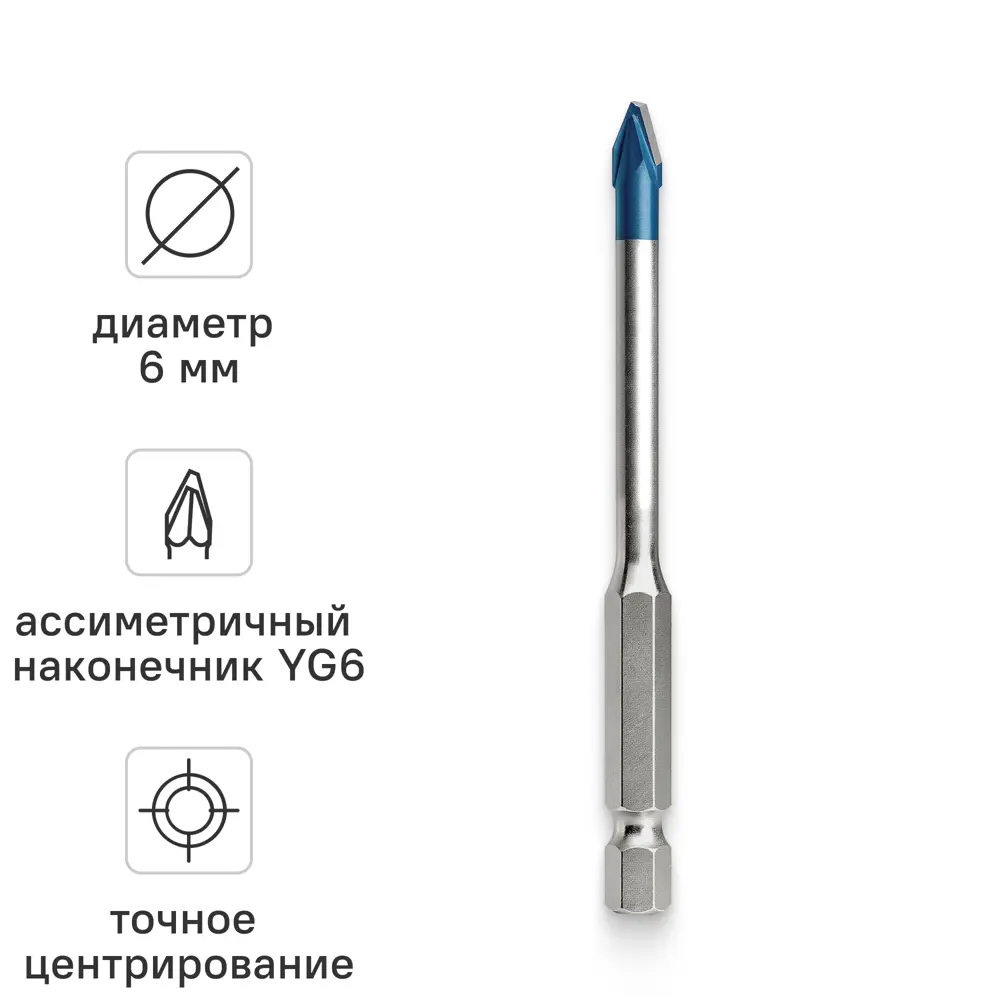 Сверло копьевидное по керамограниту Rage Furious HEX 6 мм STLM-2052480