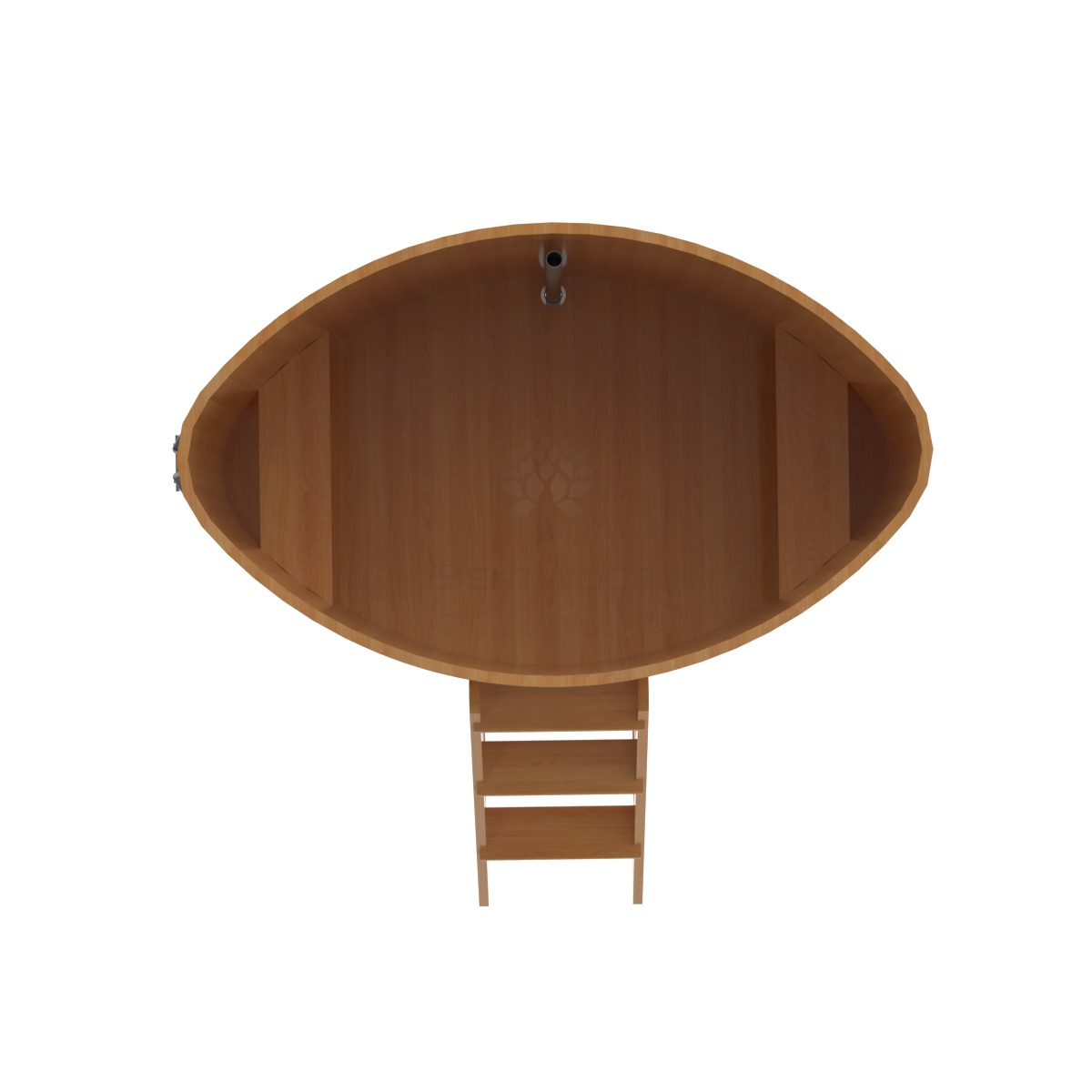 1180 Купель овальная из лиственницы 1,08х1,75х1,2 натуральная премиум Alyarus  - Вид №4