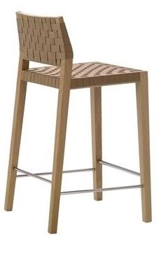 Andreu World Высокий табурет из дуба с подставкой для ног и спинкой Valeria Bq7514-bq7523 - Вид №3