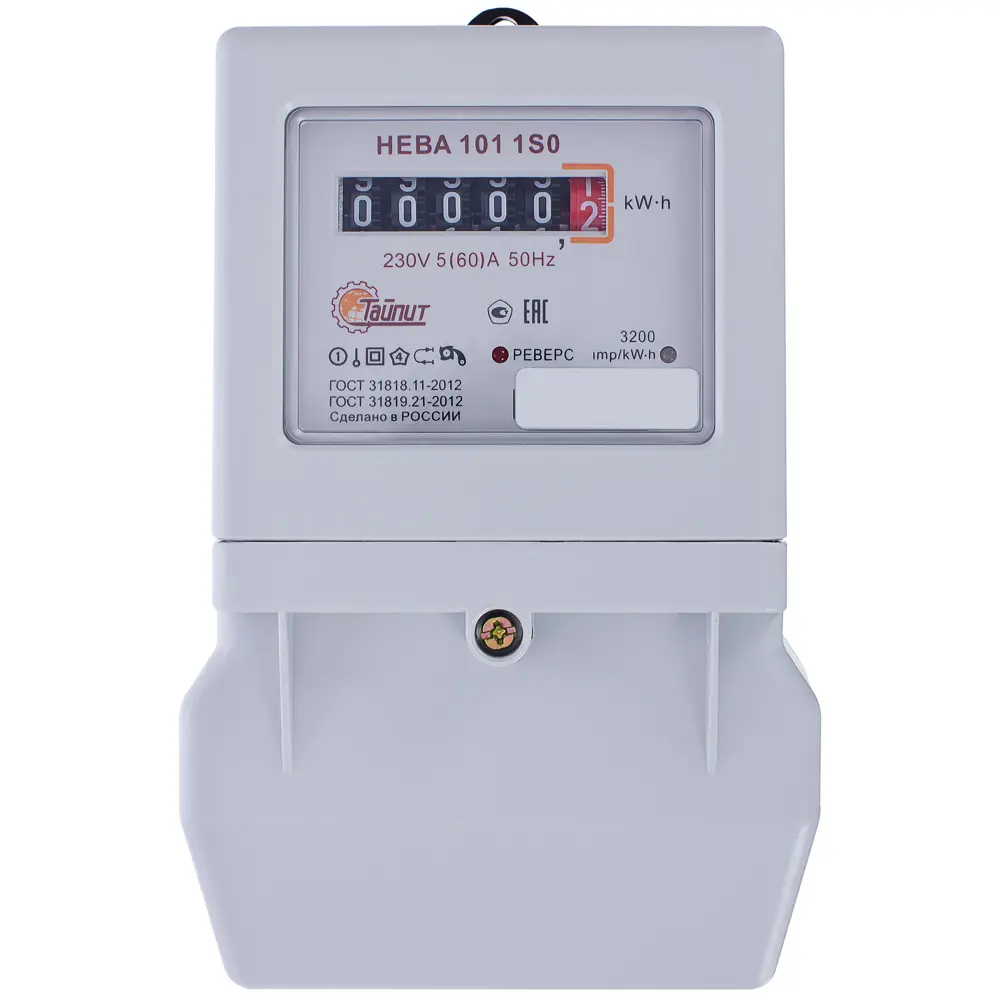 Счётчик электроэнергии Нева 101 1 S0, однофазный STLM-2124106 - Вид №1