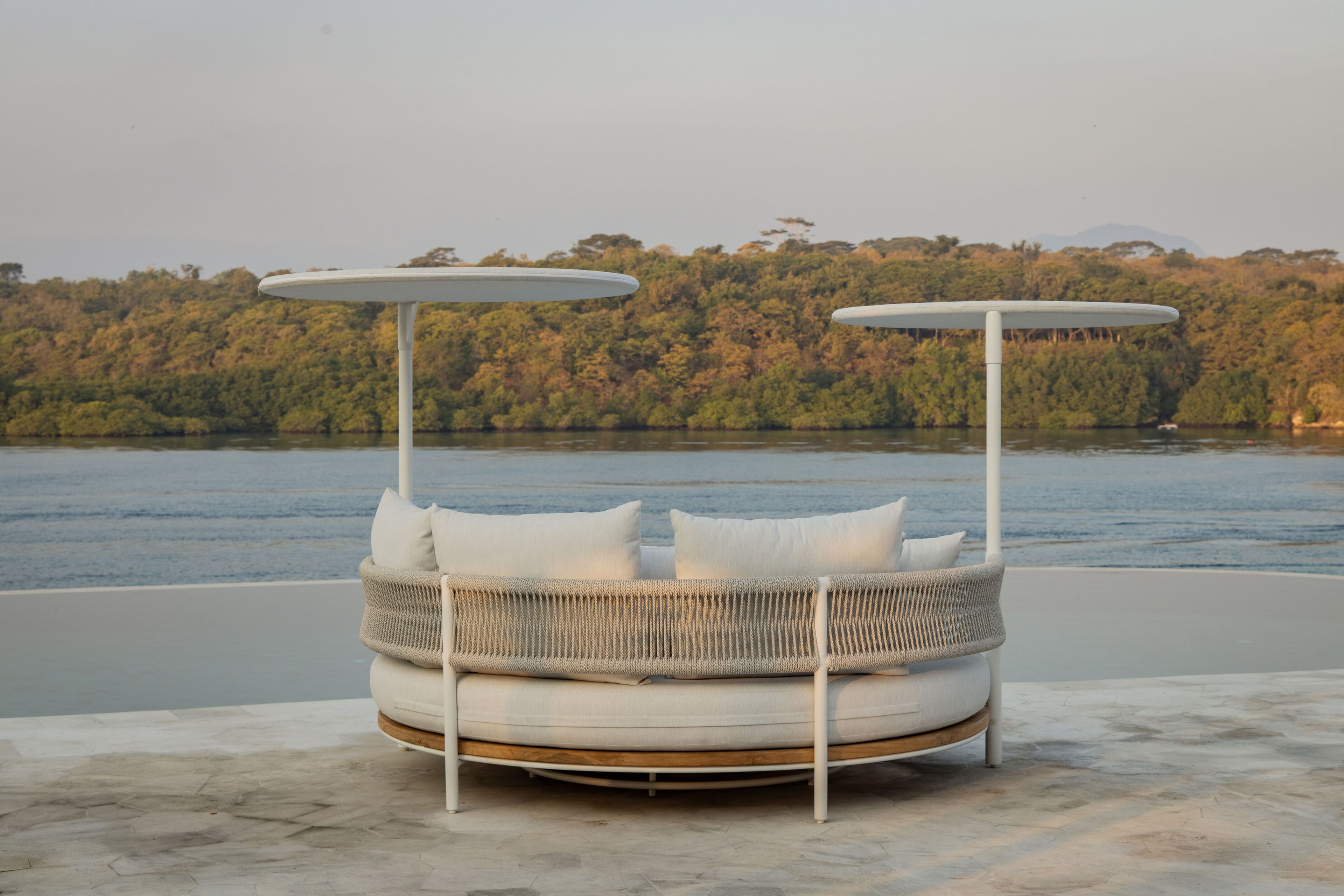 Ткань круглая Садовая кровать с солнцезащитным козырьком cbdesign круглый ARCH-00084466 - Вид №11