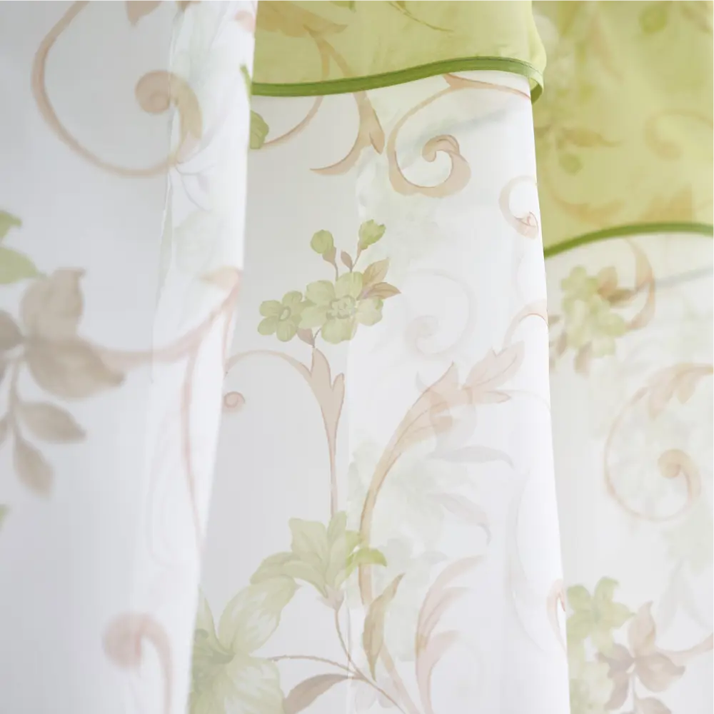 Комплект штор на ленте для кухни Кантри 285x160 см цвет зеленый WITERRA STLM-2013092 - Вид №3