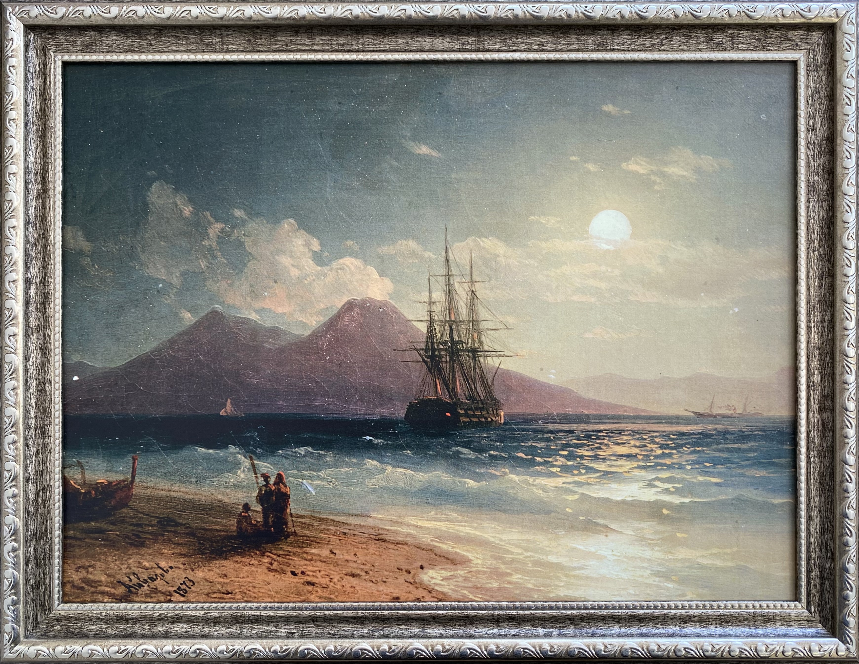 91071689 Репродукция картины И.К. Айвазовского "Вид моря ночью" 43x34 см STLM-0468704 ЦИ АДАМАНТ
