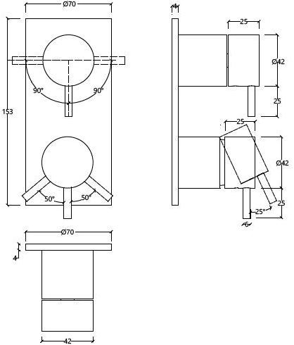 Water Evolution Смеситель для душа / ванны Flow sun-id-1360075 - Вид №3