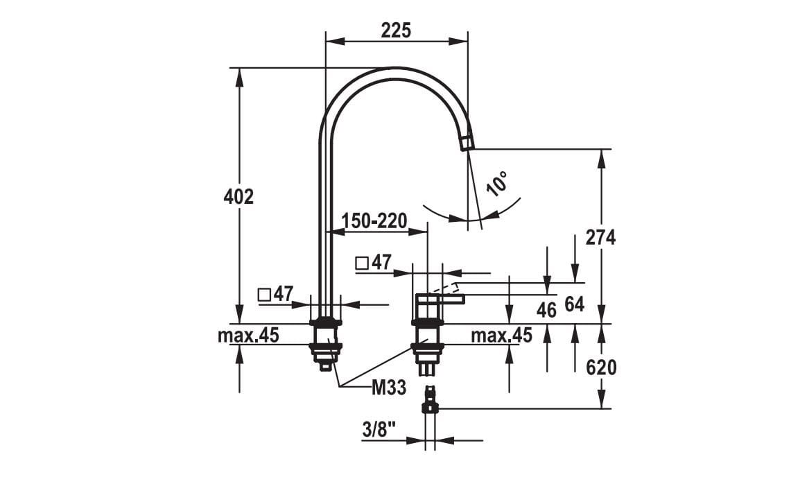Смеситель для кухни из нержавеющей стали KWC ERA ARCH-00034936 - Вид №3