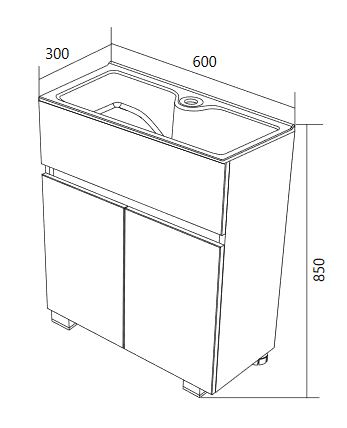 У83301 Тумба с раковиной Mira 60Н 2д. Белый глянец 1 Marka MIRA - Вид №9