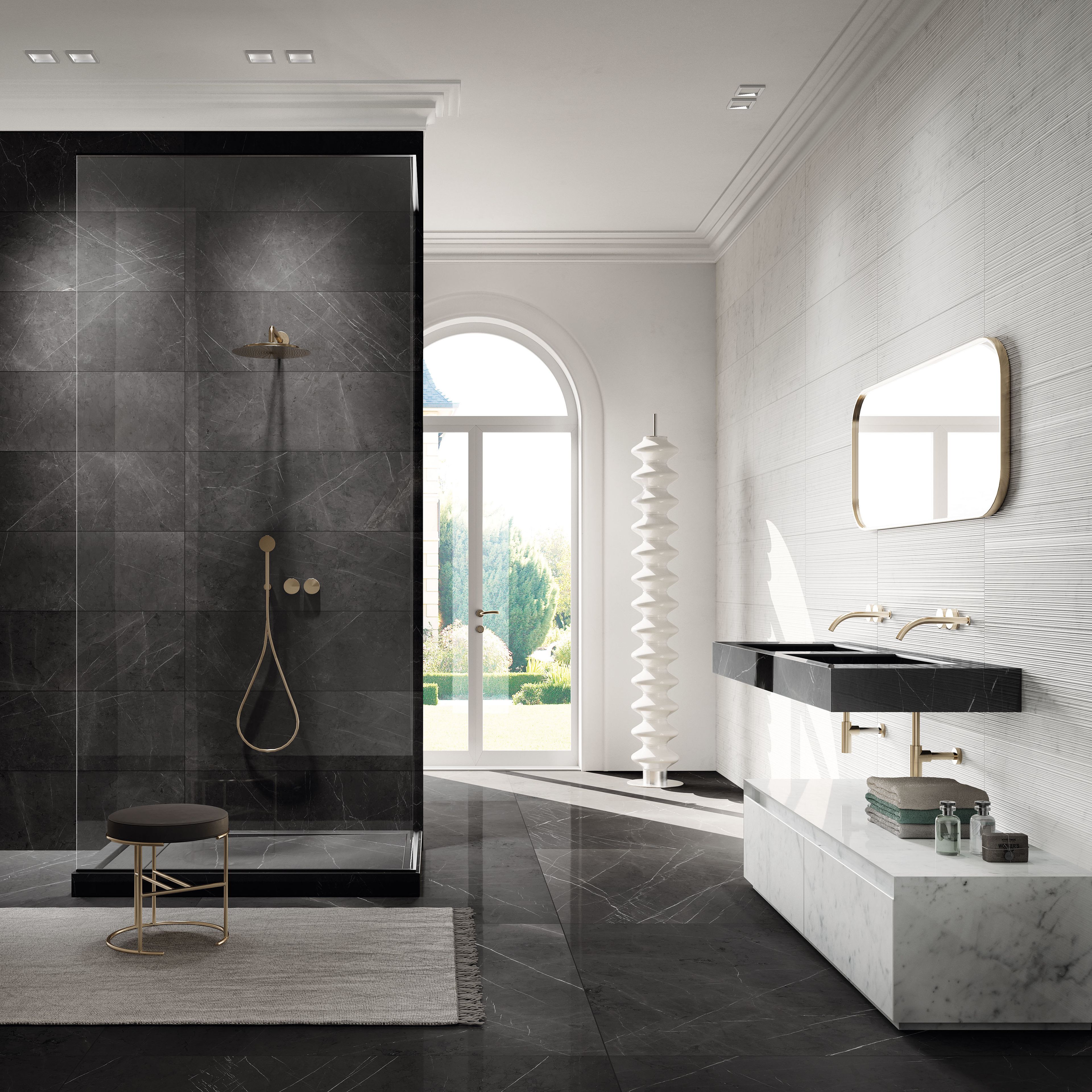 Прямоугольная двойная подвесная раковина из керамогранита Italgraniti Italgranitive ARCH-00066915 - Вид №2