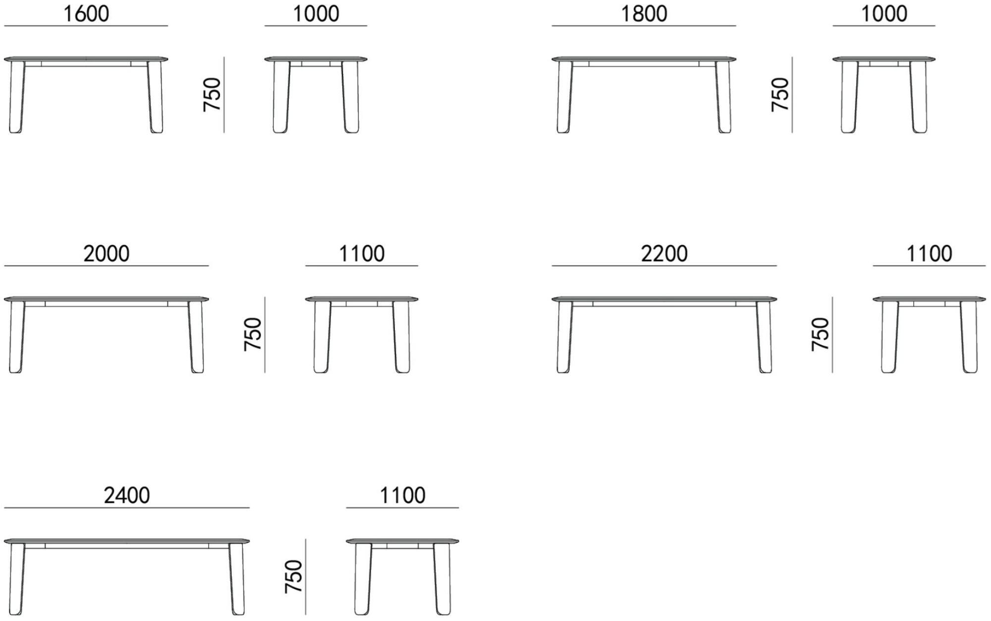HC28 Cosmo Прямоугольный деревянный обеденный стол Flu 11c014 / 11c015 - Вид №3