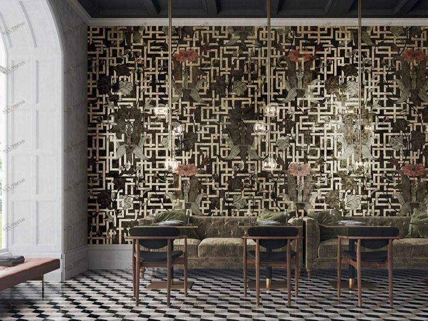 Inkiostro Bianco Геометрические обои сусального золота Goldenwall 2020 Inktgqd2001,2