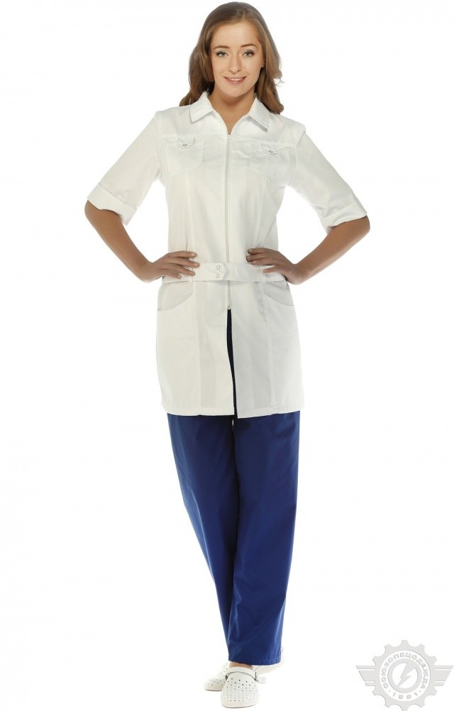 63790 Халат "Леди" женский белый  Медицинская одежда  размер 40/146-152 Спецодежда  - Вид №10
