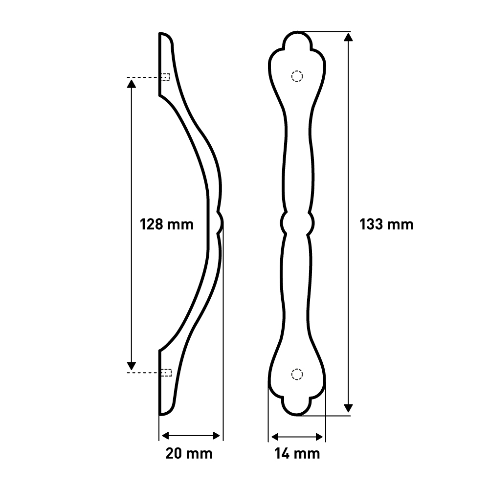 Мебельная ручка  Скоба, 128 мм, черный LJPS0160 Public Steel Россия  - Вид №4