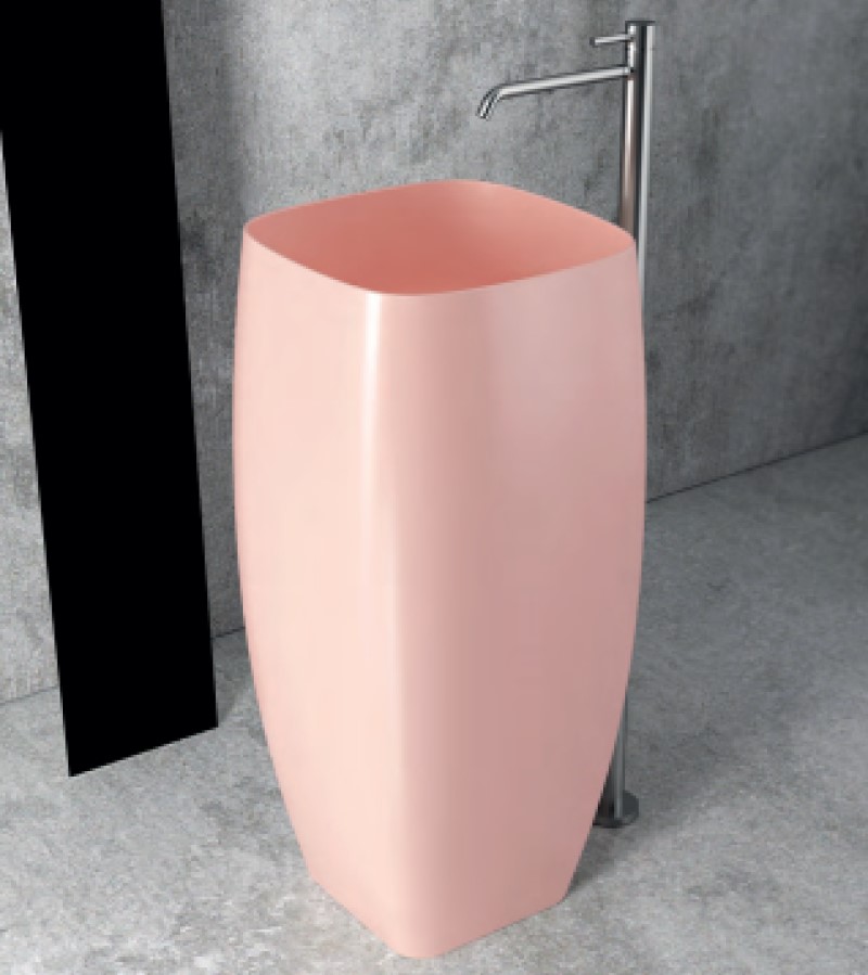 33230101.09 Напольная раковина 450х400х920 мм Alice Ceramica Nur OPEN без перелива без отверстием под смеситель Белый матовый - Вид №3