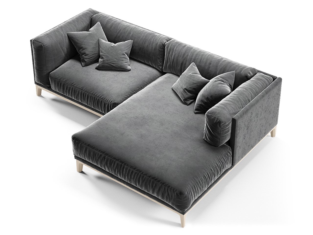 Диван Case угловой темно-серый на светлых ножках THE IDEA ДИЗАЙНЕРСКИЕ 210551 Серый  - Вид №2