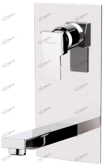 Rubinetterie Mariani Смеситель для раковины настенный, однорычажный, с тарелкой Polar 566/pa