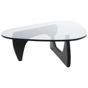 Журнальный столик стеклянный с ножками черный дуб 125 см Isamu Noguchi TASHOTI  119295 Прозрачный;черный