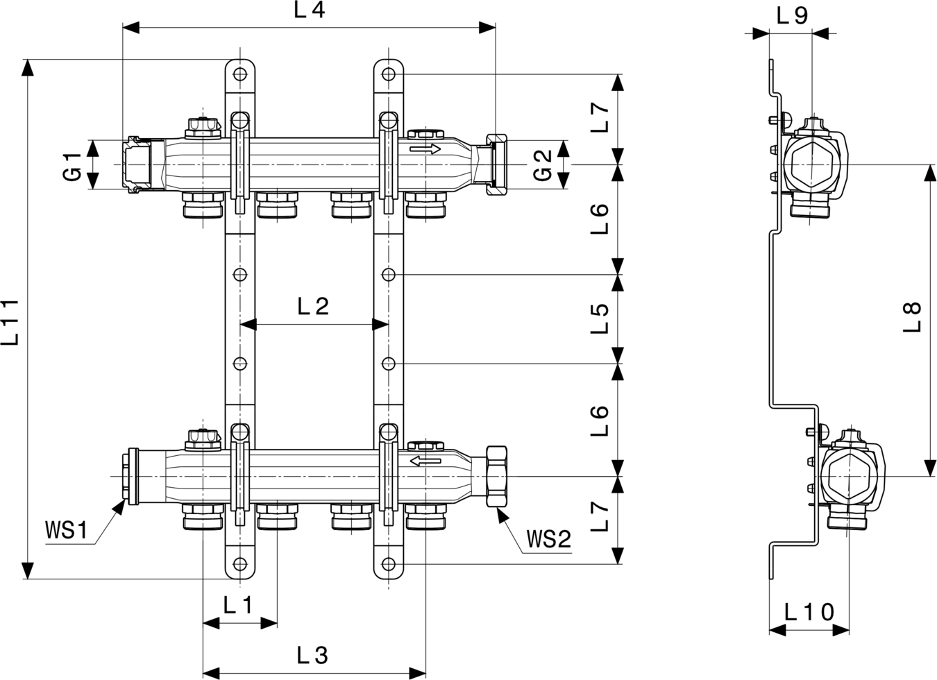 587 567 Модель 1078 Трубопроводные системы  Pexfit Pro  Коллекторы для отопления Santreyd  - Вид №3