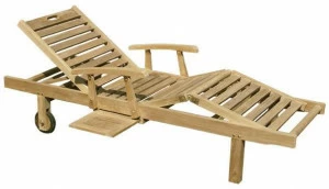 Il Giardino di Legno Откидной деревянный садовый шезлонг на колесиках  508