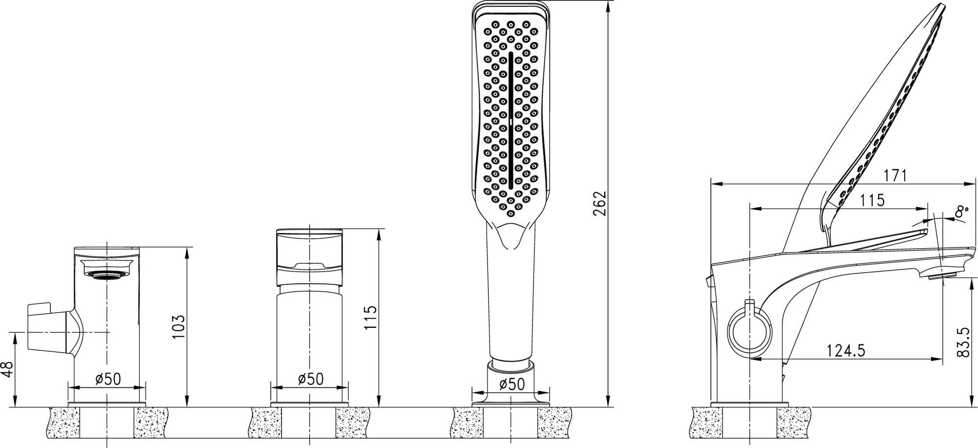 LM5945CW Смеситель Allegro на борт ванны LEMARK ALLEGRO - Вид №1