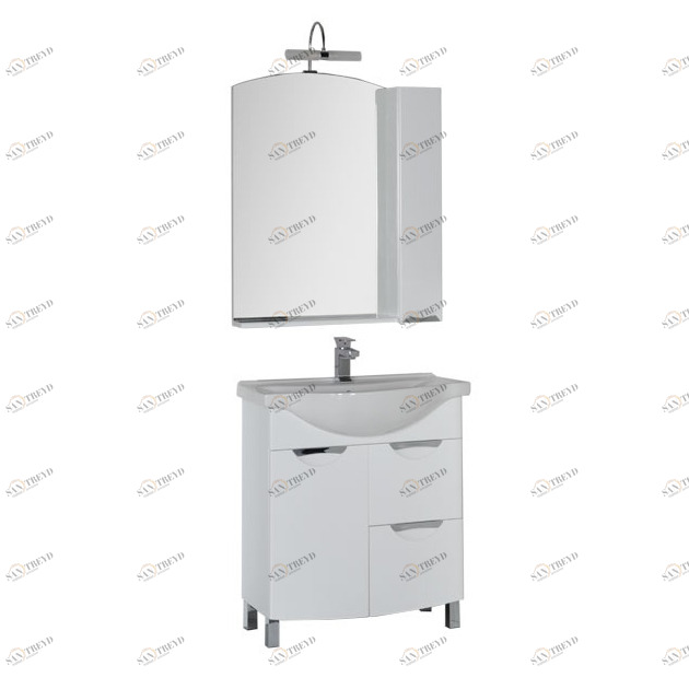 Комплект мебели Aquanet Асти 75 б\к белый (1 дверца 2 ящика) 00180321