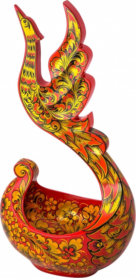 10660463 Хохломская Роспись Ковш "Журавлик" 410*230*130 (Высшая категория) Дерево 