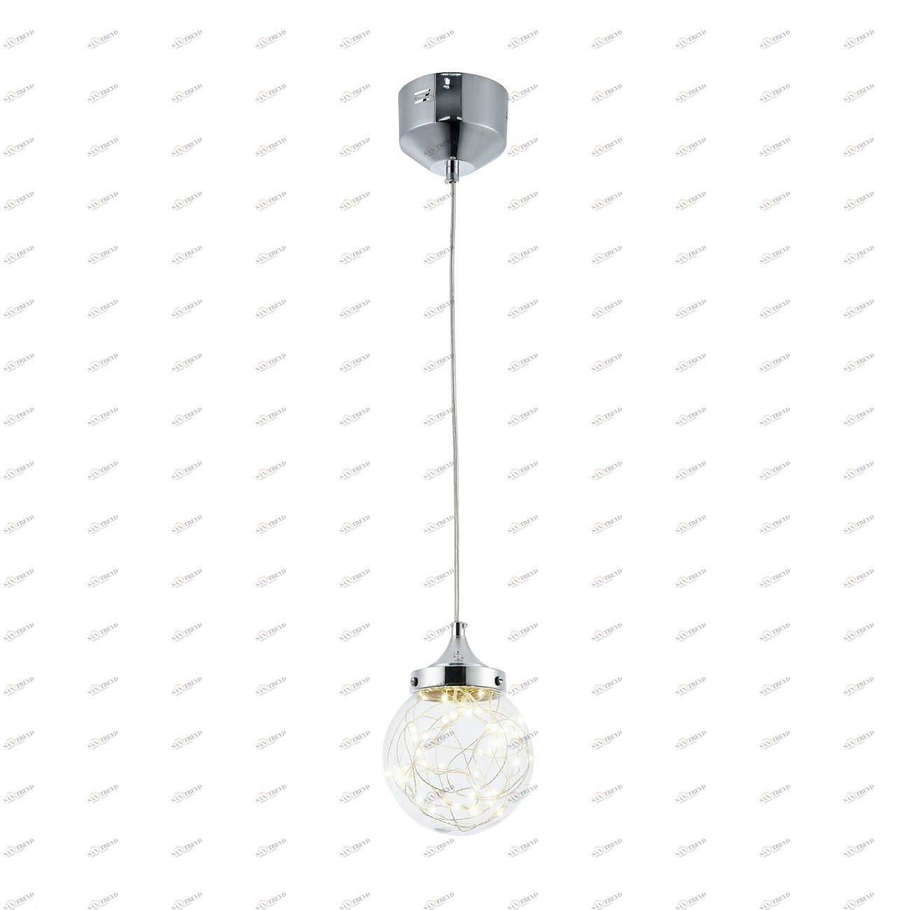 Светильник подвесной светодиодный со стеклянным плафоном 15 см хром Isabel FR6157-PL-5W-TR FREYA LED 00-3957120 Хром 